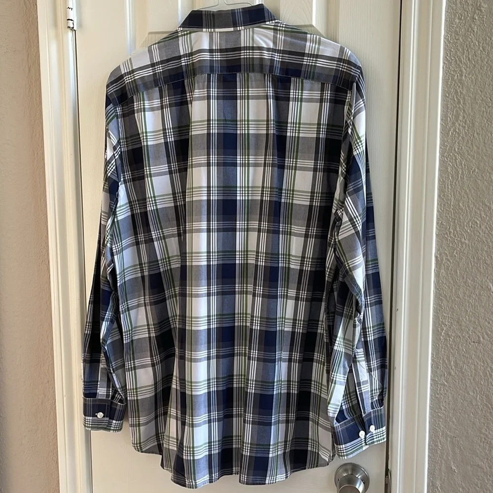 Banana Republic Men's Plaid Shirt Soft Wash Tailored Slim Fit Button Down Sz XL